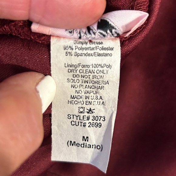 Simply Women’s Evening Gown Crisscross Burgundy Cutout/Ruched Size-M NWT - Picture 10 of 12